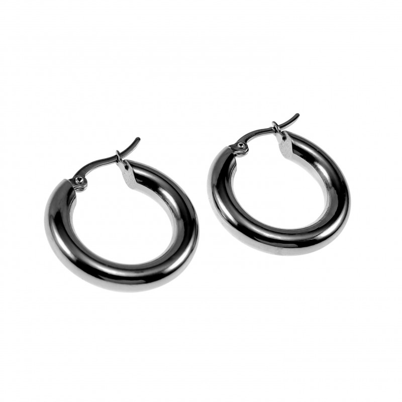 ∅25mm Oorbellen Dames - Gepolijst RVS - Brede Oorringen ∅25mm Oorbellen Dames - Gepolijst RVS - Brede Oorringen