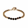 Armband Unisex Verguld RVS Visgraat Schakelarmband met Tijgeroogstenen