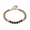 Armband Unisex Verguld RVS Visgraat Schakelarmband met Tijgeroogstenen