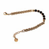 Armband Unisex Verguld RVS Visgraat Schakelarmband met Tijgeroogstenen