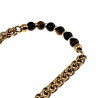 Armband Unisex Verguld RVS Visgraat Schakelarmband met Tijgeroogstenen
