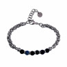 Armband Unisex - RVS - Visgraat Schakelarmband met Lapis Lazuli Stenen - Dames - Heren