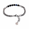Armband Unisex - RVS - Visgraat Schakelarmband met Lapis Lazuli Stenen - Dames - Heren