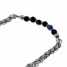 Armband Unisex - RVS - Visgraat Schakelarmband met Lapis Lazuli Stenen - Dames - Heren