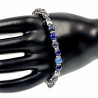 Armband Unisex - RVS - Visgraat Schakelarmband met Lapis Lazuli Stenen - Dames - Heren