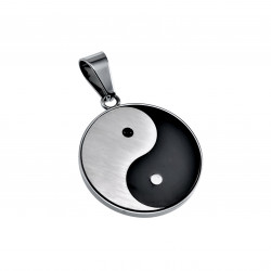 Yin Yang-Hanger Unisex - RVS - Symbolische Yin Yang-Hanger - Dames - Heren
 Kleur-Zwart Diameter (kleine)-24 mm