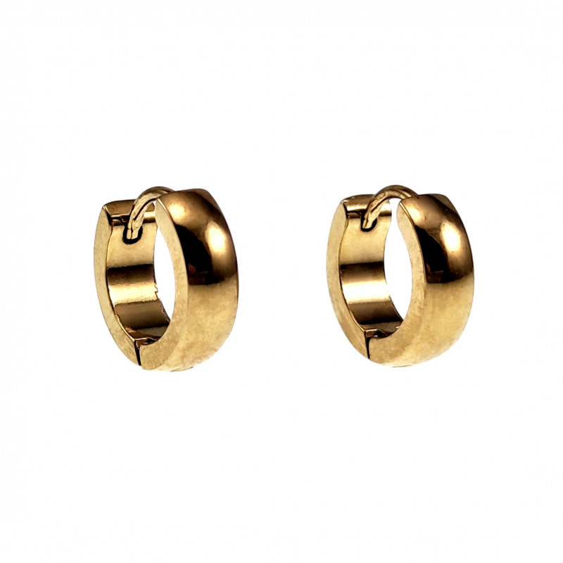 ∅13mm x 4mm Oorbellen Unisex - Verguld RVS - Oorringen Dames - Heren ∅13mm x 4mm Oorbellen Unisex - Verguld RVS - Oorringen Dames - Heren
