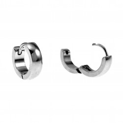 ∅13mm x 4mm Oorbellen Unisex - Gepolijst RVS - Oorringen Dames - Heren