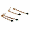 Lange Oorbellen Dames Verguld RVS Oorbellen met Schakelketting - Steen