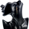 Lange Oorbellen Dames Verguld RVS Oorbellen met Schakelketting - Steen
