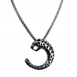 60cm x 3mm Jasseron Ketting + Panterkop Hanger Unisex - RVS