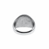 Zegelring Unisex - Gepolijst RVS - Ronde Ring met Zwarte Zirkonia