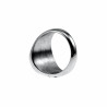 Zegelring Unisex - Gepolijst RVS - Ronde Ring met Zwarte Zirkonia