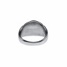 Zegelring Unisex - Gepolijst RVS - Ovale Design Ring met Zwarte Steen