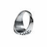 Zegelring Unisex - Gepolijst RVS - Ovale Design Ring met Zwarte Steen