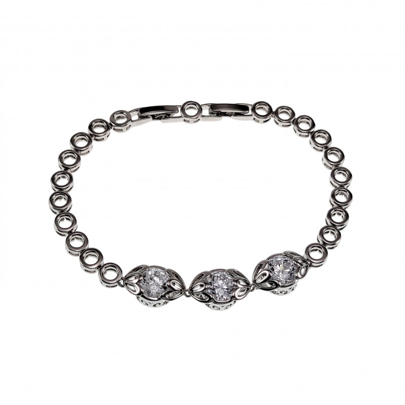 17-19cm Armband Dames Rhodium Luxe Armband met Zirkonia's Tennisarmband 17-19cm Armband Dames Rhodium Luxe Armband met Zirkonia's Tennisarmband
