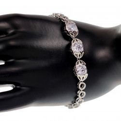 17-19cm Armband Dames Rhodium Luxe Armband met Zirkonia's Tennisarmband