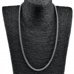 60cm x 5mm Gepolijst RVS Ronde Design Visgraat Schakelketting Unisex