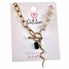 Dottilove Ovale Schakelketting met Slangenhanger - 14k Goud RVS