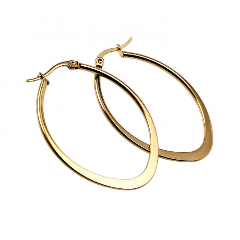 ∅40mm Oorbellen Dames - Verguld RVS - Ovale Oorringen ∅40mm Oorbellen Dames - Verguld RVS - Ovale Oorringen