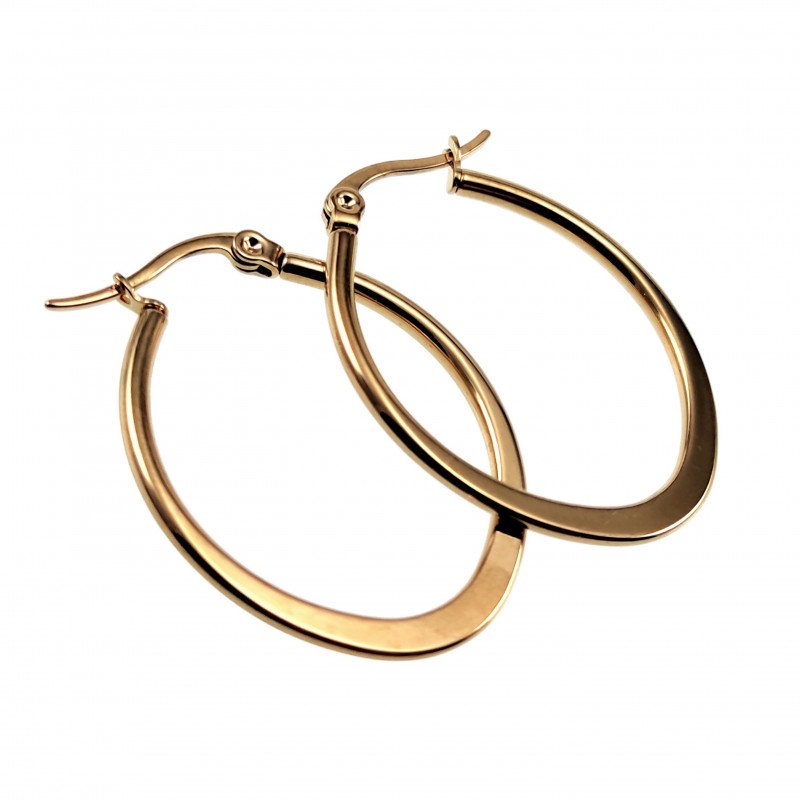 ∅30mm Oorbellen Dames - Verguld RVS - Ovale Oorringen ∅30mm Oorbellen Dames - Verguld RVS - Ovale Oorringen