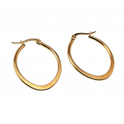 ∅30mm Oorbellen Dames - Verguld RVS - Ovale Oorringen