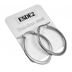 ∅30mm Oorbellen Dames - Gepolijst RVS - Ovale Oorringen