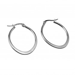 ∅30mm Oorbellen Dames - Gepolijst RVS - Ovale Oorringen