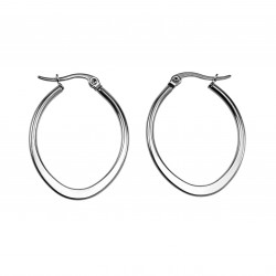 ∅30mm Oorbellen Dames - Gepolijst RVS - Ovale Oorringen