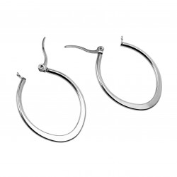 ∅30mm Oorbellen Dames - Gepolijst RVS - Ovale Oorringen