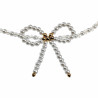 Verstelbaar Schelpparels-Kristal Ketting met Strik Dames Verguld RVS