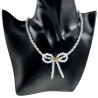Verstelbaar Schelpparels-Kristal Ketting met Strik Dames Verguld RVS