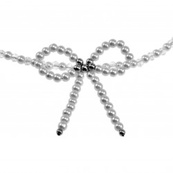 Verstelbaar Schelpparels-Kristal Ketting met Strik Dames - RVS Collier