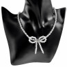 Verstelbaar Schelpparels-Kristal Ketting met Strik Dames - RVS Collier