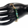 Armband Dames Verguld RVS Ronde Schakelarmband met Groenen Kristallen