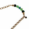 Armband Dames Verguld RVS Ronde Schakelarmband met Groenen Kristallen