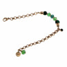 Armband Dames Verguld RVS Ronde Schakelarmband met Groenen Kristallen