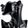 ∅18mm RVS Oorringen met Donkerrod Gefacetteerde Kristalkrallen Hanger