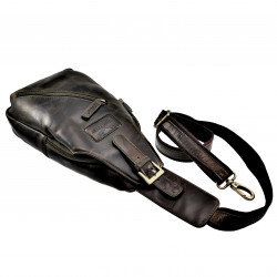 Hunters Crossbodytas Unisex - Donker Olijfgroene Echt Leer - Halfstijve Structuur - Schoudertas - Informal Crossbody Tas