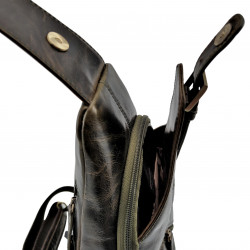 Hunters Crossbodytas Unisex - Donker Olijfgroene Echt Leer - Slingbag