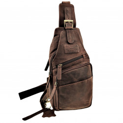 Hunters Crossbodytas Unisex - Donker Bruin Buffelleer - Schoudertas