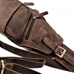 Hunters Crossbodytas Unisex - Donker Bruin Buffelleer - Schoudertas
