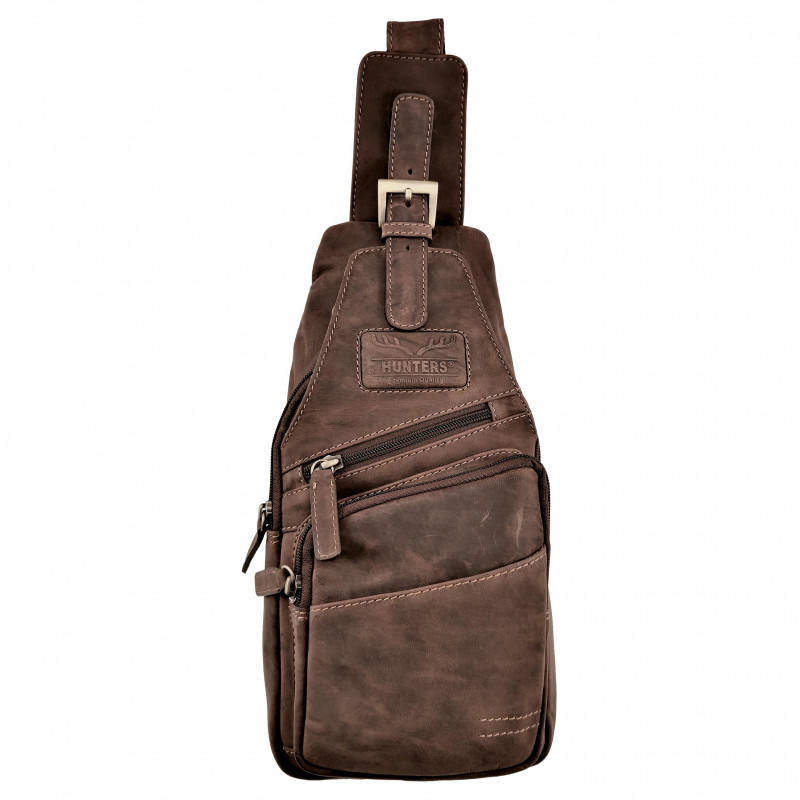 Hunters Crossbodytas Unisex - Donker Bruin Buffelleer - Schoudertas Hunters Crossbodytas Unisex - Donker Bruin Buffelleer - Schoudertas