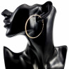 ∅60mm Oorbellen Dames - Verguld RVS - Semi-platte Oorringen