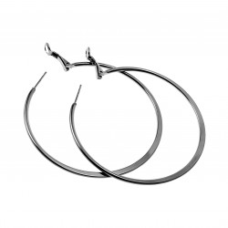 ∅60mm Oorbellen Dames - Gepolijst RVS - Semi-platte Oorringen