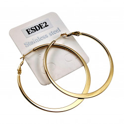 ∅50mm Oorbellen Dames - Verguld RVS - Semi-platte Oorringen