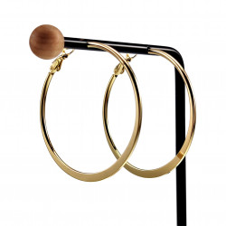 ∅50mm Oorbellen Dames - Verguld RVS - Semi-platte Oorringen