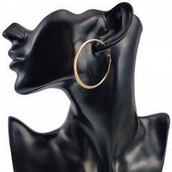 ∅50mm Oorbellen Dames - Verguld RVS - Semi-platte Oorringen