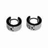 Ø13mm x 7mm Oorringen Unisex - Zwarte PVD coating en Zilverkleurig RVS - Oorbellen met Grieks Details