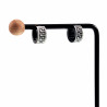 Ø13mm x 7mm Oorringen Unisex - Zwarte PVD coating en Zilverkleurig RVS - Oorbellen met Grieks Details